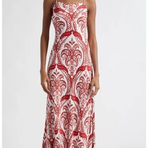 FARM Rio Red and White tropical slip Dress